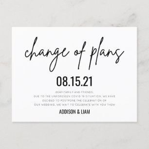 Postal De Anuncios Cambio de planes boda guardar la fecha