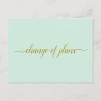 Cambio de planes boda pospuesta verde menta dorado