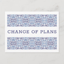 Postal De Anuncios Cambio de planes de baldosas índigo de la Armada E