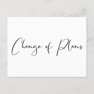 Postal De Anuncios Cambio de planes de boda elegante
