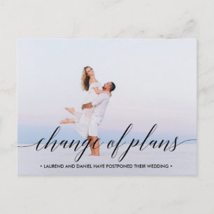 Postal De Anuncios CAMBIO DE PLANES Foto de paisaje de tipografía mod
