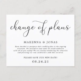Postal De Anuncios Cambio de planes posposición de la boda