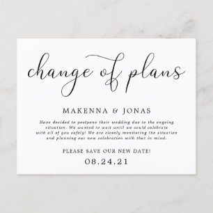 Postal De Anuncios Cambio de planes posposición de la boda
