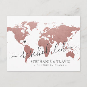 Postal De Anuncios Cambio de Planes Pospuestos Boda de Destino