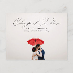 Postal De Anuncios Cambio de planes   Publicación de Boda con Fotos C