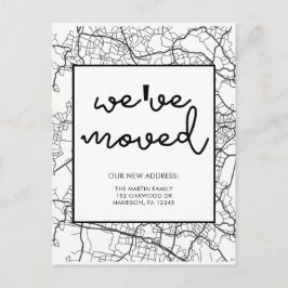 Postal De Anuncios Cambio del diseño del mapa de direcciones Blanco y