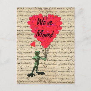 Postal De Anuncios Cambio divertido de la rana de dirección