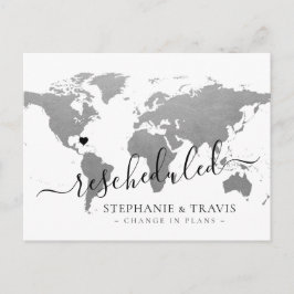 Postal De Anuncios Cambio en Planes Nueva Fecha de Destino Boda
