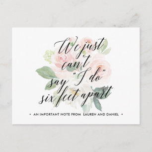 Postal De Anuncios Cambio Floral de Planes Boda Pospuesta Cancelada