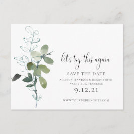 Postal De Anuncios Cambio mínimo de la fecha Boda Eucalyptus