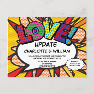Postal De Anuncios Cambio pospuesto La fecha del cómic LOVE