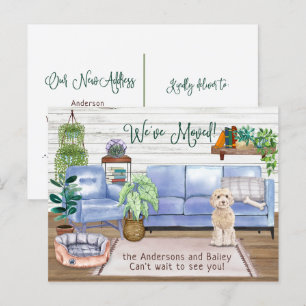 Postal De Anuncios Caminando Cockapoo Cosmo Nuevo Hogar Moviéndose