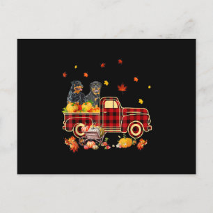 Postal De Anuncios Camión de calabaza Rottweiler Caer Leaf Acción de 