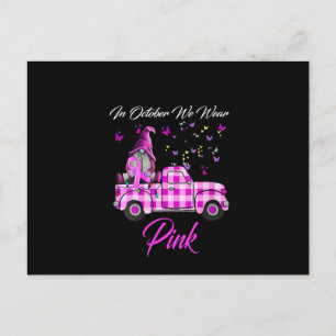 Postal De Anuncios Camioneta Gnomo de Mujeres Conciencia del Cáncer d