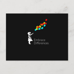 Postal De Anuncios Camiseta de pieza de rompecabezas del autismo Conc