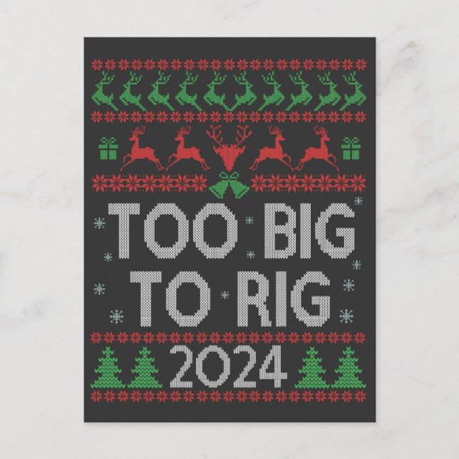 Postal De Anuncios Camiseta divertida de Navidad fea de Trump 2024 de (Anverso)