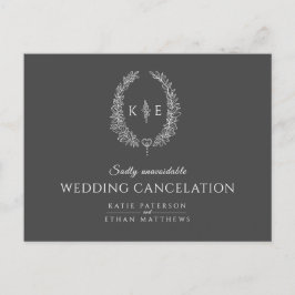 Postal De Anuncios Canalización del boda de anagrama de hoja ósea ova