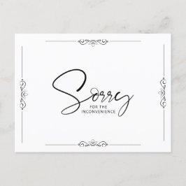 Postal De Anuncios Cancelación del evento o postergación de SORRY neg