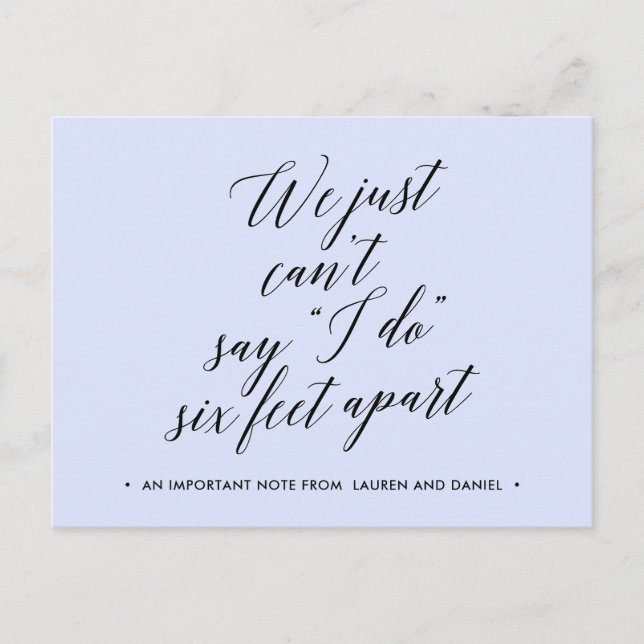 Postal De Anuncios Cancelan cambio de planes de seis pies de separaci (Anverso)