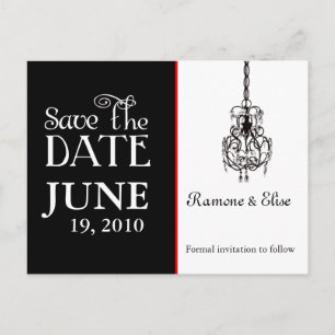 Postal De Anuncios Candil Negro y blanco salvar la fecha