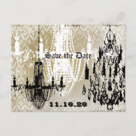 Postal De Anuncios Candiladoro Dorado Negro y Blanco Damask Estropead