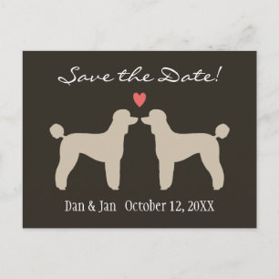 Postal De Anuncios Caniches Estándar Boda Guardar la Fecha