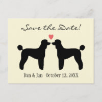 Caniches estándar negros Save the Date de boda