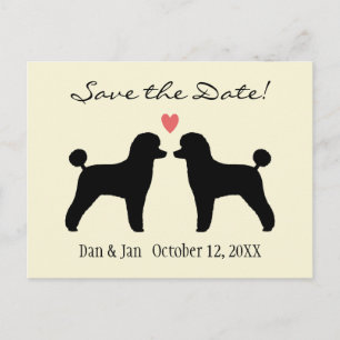 Postal De Anuncios Caniches Toy Negros Boda Save the Date