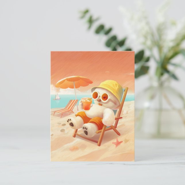 Postal De Anuncios Canto sonriente - Modo playa activado (Anverso de pie)