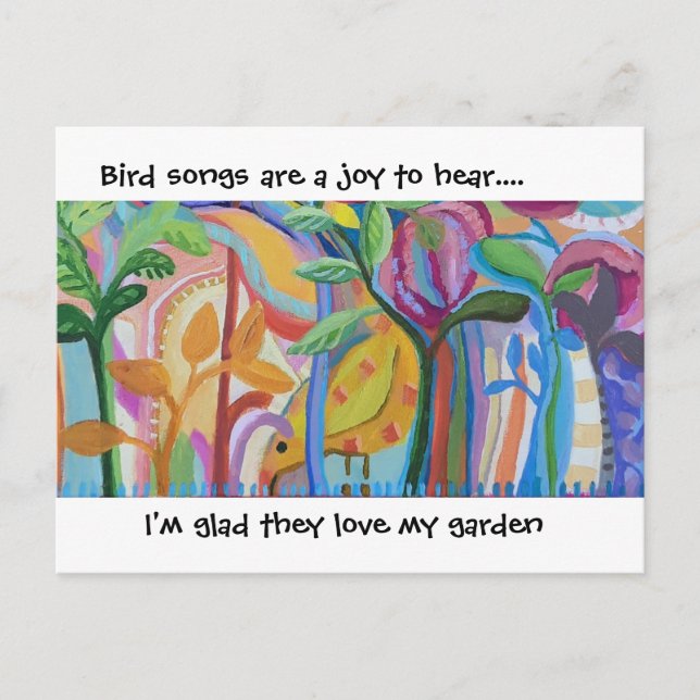 Postal De Anuncios Cantos de pájaros del jardín (Anverso)