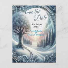 Postal De Anuncios Captura Arte Escena Invernal y Cristales de Hielo 