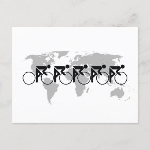 Postal De Anuncios Carrera De Bicicletas No 3 Black On White