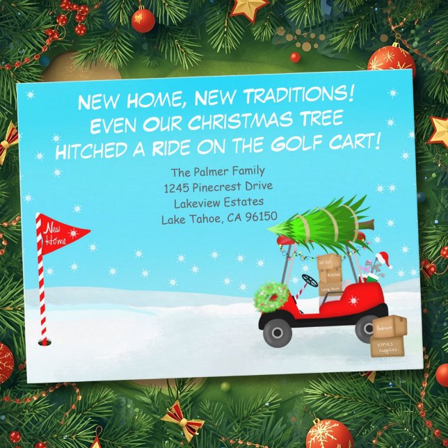 Postal De Anuncios Carro de Golf Navideño con Cajas Móviles de Golf (Subido por el creador)