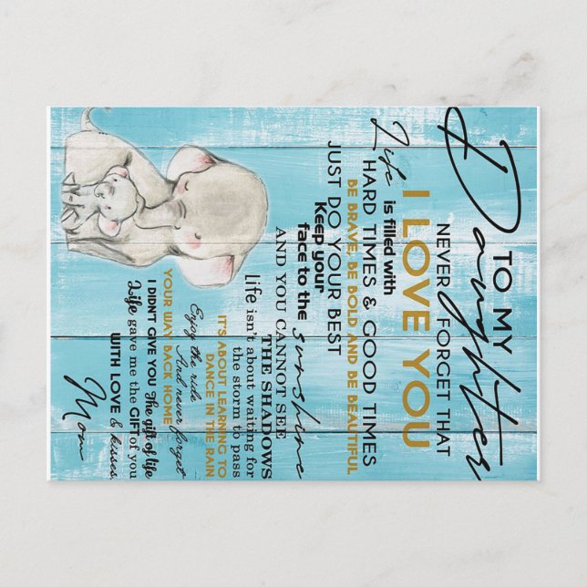 Postal De Anuncios Carta Adorable A Mi Hija, Agradable Regalo (Anverso)