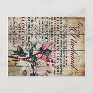 Postal De Anuncios Carta Adorable para Esposo Regalo Encantador D