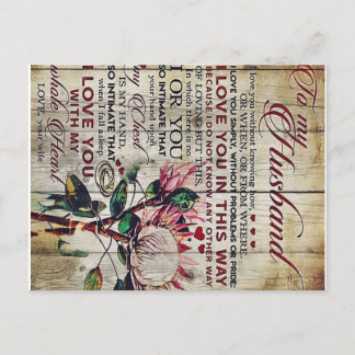 Postal De Anuncios Carta Adorable para Esposo | Regalo Encantador | D