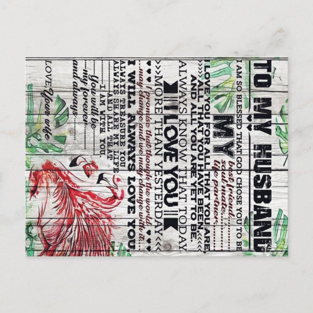 Postal De Anuncios Carta perfecta personalizada | Carta a mi esposo (Anverso)