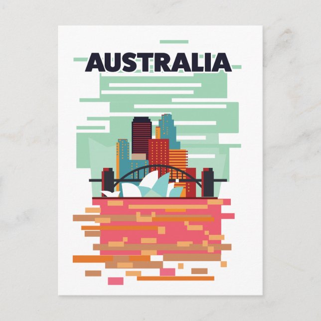 Postal De Anuncios Cartel de viaje a Australia (Anverso)