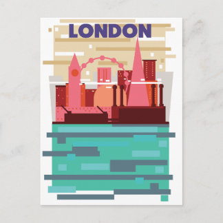 Postal De Anuncios Cartel de viaje de la silueta de Londres.