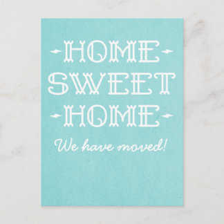 Postal De Anuncios Cartera Aqua Whimsical Home Sweet Home Postcard