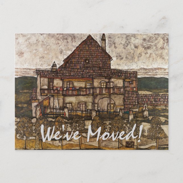 Postal De Anuncios Casa con tejado by Schiele, Cambio de dirección (Anverso)