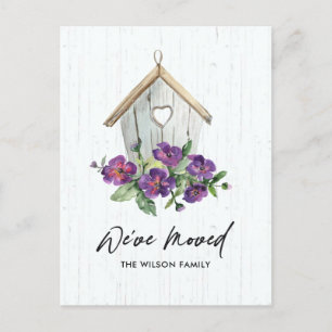 POSTAL DE ANUNCIOS CASA DE AVES BLANCA DE MADERA MOVILIZANDO NUEVA DI