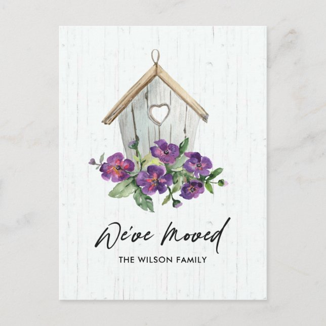 POSTAL DE ANUNCIOS CASA DE AVES BLANCA DE MADERA MOVILIZANDO NUEVA DI (Anverso)