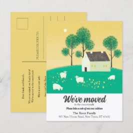 Postal De Anuncios Casa de Campo Bonita Árboles Ovejas Nos Hemos Muda