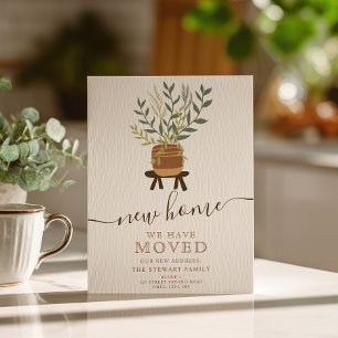 Postal De Anuncios Casa de maceta de planta retro boho tierra regalo