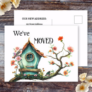 Postal De Anuncios Casa de pájaros acuarela nueva dirección