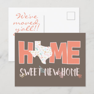 Postal De Anuncios Casa de Peach & Brown, nuevo hogar dulce - Texas
