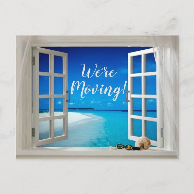 Postal De Anuncios Casa de playa Océano Concha Cambio de dirección (Anverso)