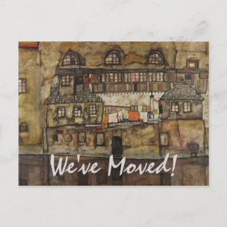 Postal De Anuncios Casa en la pared del río por Schiele, Cambio de di
