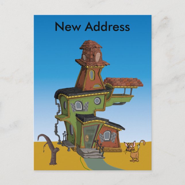 Postal De Anuncios Casa Fea Nueva Dirección (Anverso)